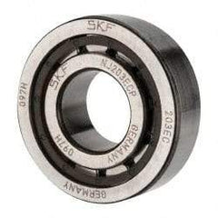 SKF - 17mm Bore Diam, 40mm Outside Diam, 12mm Wide Cylindrical Roller Bearing - 17,200 N Dynamic Capacity, 14,300 Lbs. Static Capacity - Eagle Tool & Supply