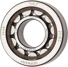 SKF - 17mm Bore Diam, 40mm Outside Diam, 12mm Wide Cylindrical Roller Bearing - 17,200 N Dynamic Capacity, 14,300 Lbs. Static Capacity - Eagle Tool & Supply