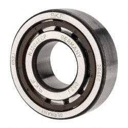 SKF - 20mm Bore Diam, 47mm Outside Diam, 14mm Wide Cylindrical Roller Bearing - 25,100 N Dynamic Capacity, 25,200 Lbs. Static Capacity - Eagle Tool & Supply