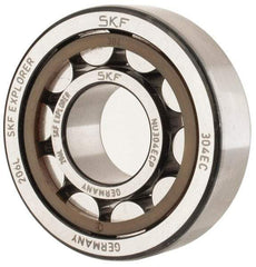 SKF - 20mm Bore Diam, 52mm Outside Diam, 15mm Wide Cylindrical Roller Bearing - 30,800 N Dynamic Capacity, 26,000 Lbs. Static Capacity - Eagle Tool & Supply