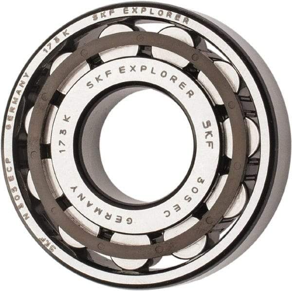 SKF - 25mm Bore Diam, 62mm Outside Diam, 17mm Wide Cylindrical Roller Bearing - 40,200 N Dynamic Capacity, 36,500 Lbs. Static Capacity - Eagle Tool & Supply