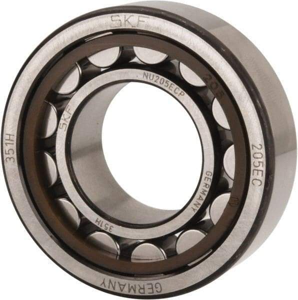 SKF - 25mm Bore Diam, 52mm Outside Diam, 15mm Wide Cylindrical Roller Bearing - 28,600 N Dynamic Capacity, 27,000 Lbs. Static Capacity - Eagle Tool & Supply