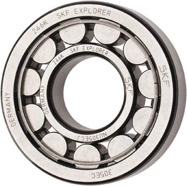 SKF - 25mm Bore Diam, 62mm Outside Diam, 17mm Wide Cylindrical Roller Bearing - 40,200 N Dynamic Capacity, 36,500 Lbs. Static Capacity - Eagle Tool & Supply