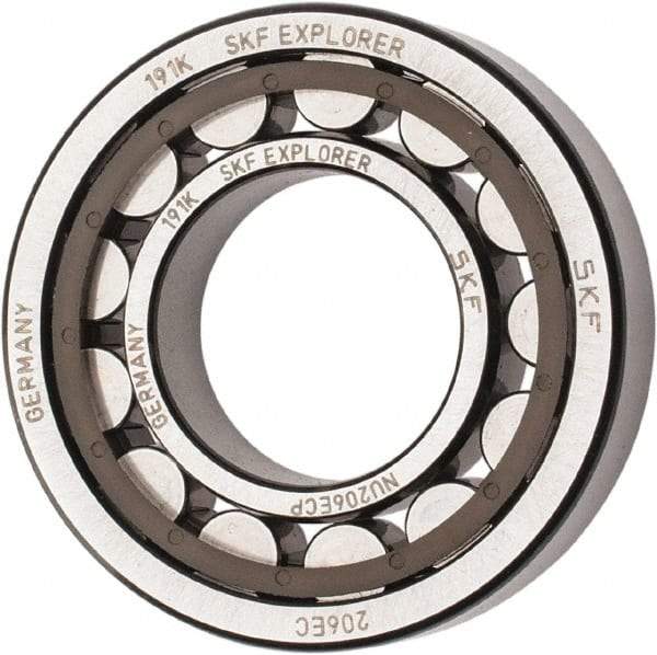 SKF - 30mm Bore Diam, 62mm Outside Diam, 16mm Wide Cylindrical Roller Bearing - 38,000 N Dynamic Capacity, 36,500 Lbs. Static Capacity - Eagle Tool & Supply