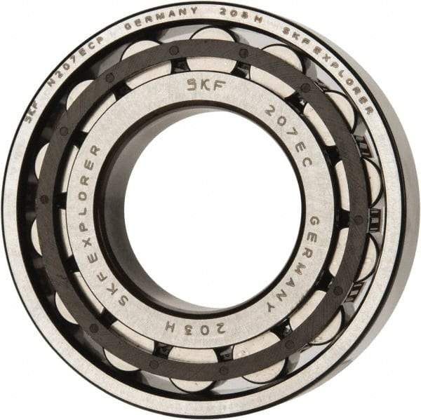SKF - 35mm Bore Diam, 72mm Outside Diam, 17mm Wide Cylindrical Roller Bearing - 48,400 N Dynamic Capacity, 48,000 Lbs. Static Capacity - Eagle Tool & Supply
