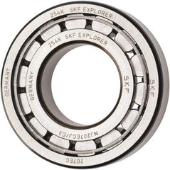 SKF - 35mm Bore Diam, 72mm Outside Diam, 17mm Wide Cylindrical Roller Bearing - 48,400 N Dynamic Capacity, 48,000 Lbs. Static Capacity - Eagle Tool & Supply