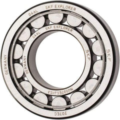 SKF - 35mm Bore Diam, 72mm Outside Diam, 17mm Wide Cylindrical Roller Bearing - 48,400 N Dynamic Capacity, 48,000 Lbs. Static Capacity - Eagle Tool & Supply