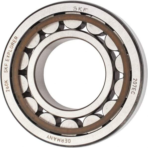 SKF - 35mm Bore Diam, 72mm Outside Diam, 17mm Wide Cylindrical Roller Bearing - 48,400 N Dynamic Capacity, 48,000 Lbs. Static Capacity - Eagle Tool & Supply