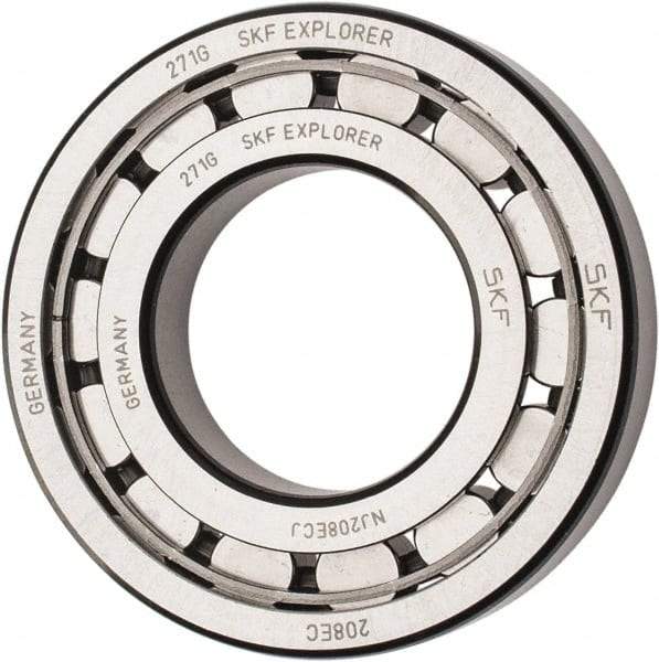 SKF - 40mm Bore Diam, 80mm Outside Diam, 18mm Wide Cylindrical Roller Bearing - 53,900 N Dynamic Capacity, 53,000 Lbs. Static Capacity - Eagle Tool & Supply