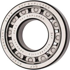 SKF - 40mm Bore Diam, 90mm Outside Diam, 23mm Wide Cylindrical Roller Bearing - 80,900 N Dynamic Capacity, 78,000 Lbs. Static Capacity - Eagle Tool & Supply