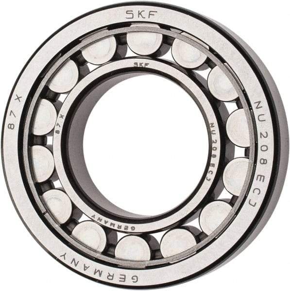 SKF - 40mm Bore Diam, 80mm Outside Diam, 18mm Wide Cylindrical Roller Bearing - 53,900 N Dynamic Capacity, 53,000 Lbs. Static Capacity - Eagle Tool & Supply