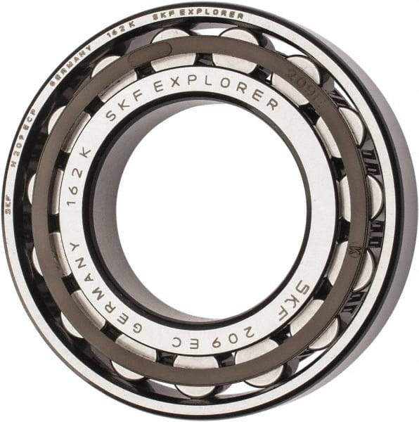 SKF - 45mm Bore Diam, 85mm Outside Diam, 19mm Wide Cylindrical Roller Bearing - 60,500 N Dynamic Capacity, 64,000 Lbs. Static Capacity - Eagle Tool & Supply