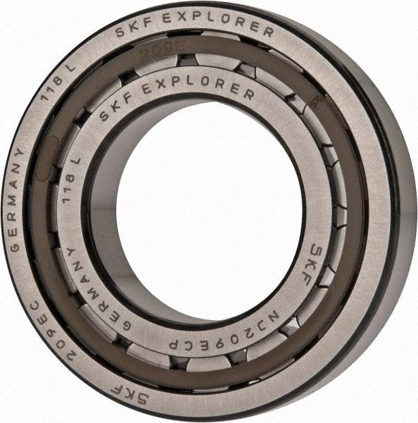 SKF - 45mm Bore Diam, 85mm Outside Diam, 19mm Wide Cylindrical Roller Bearing - 60,500 N Dynamic Capacity, 64,000 Lbs. Static Capacity - Eagle Tool & Supply