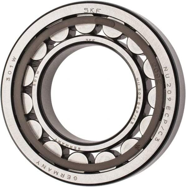 SKF - 45mm Bore Diam, 85mm Outside Diam, 19mm Wide Cylindrical Roller Bearing - 60,500 N Dynamic Capacity, 64,000 Lbs. Static Capacity - Eagle Tool & Supply
