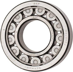 SKF - 45mm Bore Diam, 100mm Outside Diam, 25mm Wide Cylindrical Roller Bearing - 99,000 N Dynamic Capacity, 100,000 Lbs. Static Capacity - Eagle Tool & Supply