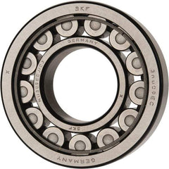 SKF - 45mm Bore Diam, 100mm Outside Diam, 25mm Wide Cylindrical Roller Bearing - 99,000 N Dynamic Capacity, 100,000 Lbs. Static Capacity - Eagle Tool & Supply