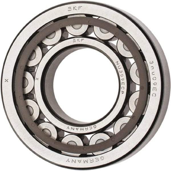 SKF - 45mm Bore Diam, 100mm Outside Diam, 25mm Wide Cylindrical Roller Bearing - 99,000 N Dynamic Capacity, 100,000 Lbs. Static Capacity - Eagle Tool & Supply