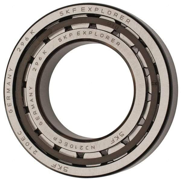 SKF - 50mm Bore Diam, 90mm Outside Diam, 20mm Wide Cylindrical Roller Bearing - 64,400 N Dynamic Capacity, 69,500 Lbs. Static Capacity - Eagle Tool & Supply