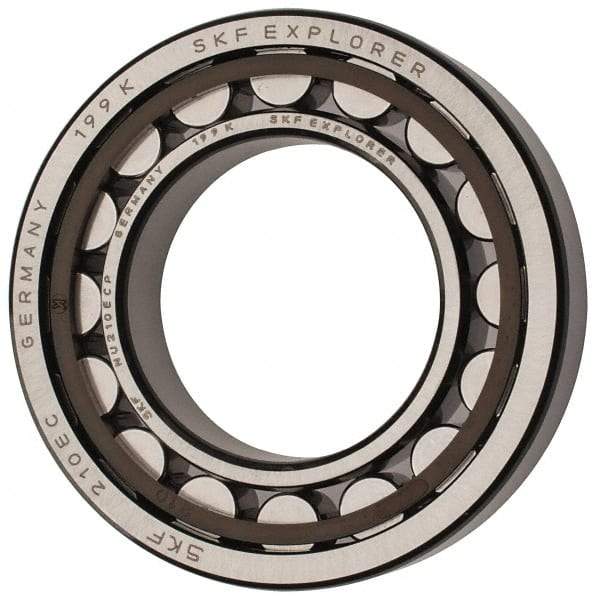 SKF - 50mm Bore Diam, 90mm Outside Diam, 20mm Wide Cylindrical Roller Bearing - 64,400 N Dynamic Capacity, 69,500 Lbs. Static Capacity - Eagle Tool & Supply
