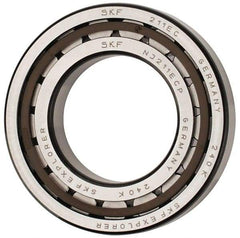 SKF - 55mm Bore Diam, 100mm Outside Diam, 21mm Wide Cylindrical Roller Bearing - 84,200 N Dynamic Capacity, 95,000 Lbs. Static Capacity - Eagle Tool & Supply