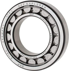 SKF - 55mm Bore Diam, 100mm Outside Diam, 21mm Wide Cylindrical Roller Bearing - 84,200 N Dynamic Capacity, 95,000 Lbs. Static Capacity - Eagle Tool & Supply