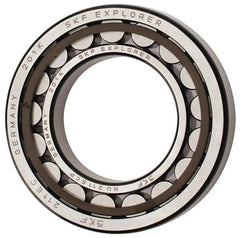 SKF - 55mm Bore Diam, 100mm Outside Diam, 21mm Wide Cylindrical Roller Bearing - 84,200 N Dynamic Capacity, 95,000 Lbs. Static Capacity - Eagle Tool & Supply