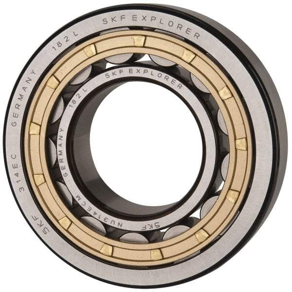 SKF - 70mm Bore Diam, 150mm Outside Diam, 35mm Wide Cylindrical Roller Bearing - 205,000 N Dynamic Capacity, 228,000 Lbs. Static Capacity - Eagle Tool & Supply