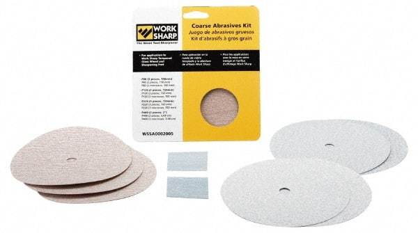 Work Sharp - 6 Inch Outside Diameter 9 Piece Abrasives Kit - P80, P120, P220, P400 Grit, Work Sharp 2000 and 3000 Machine Compatible - Eagle Tool & Supply