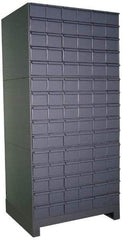 Durham - 90 Bin Drawer Cabinet System - 17-1/4 Inch Overall Depth x 69-1/8 Inch Overall Height, Gray Steel Bins - Eagle Tool & Supply