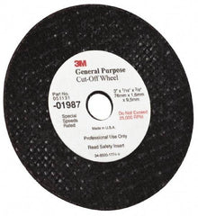 3M - 6" Aluminum Oxide Cutoff Wheel - 0.045" Thick, 7/8" Arbor, 10,200 Max RPM, Use with Angle Grinders - Eagle Tool & Supply