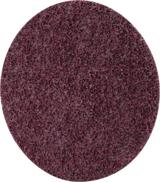 3M - 5" Coarse Grade Ceramic Deburring Disc - Quick Change Connection, Maroon, 12,000 Max RPM - Eagle Tool & Supply