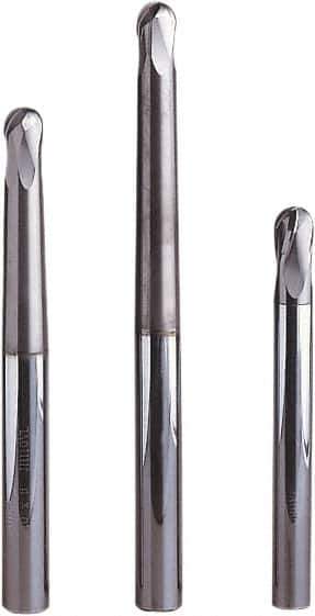 Seco - 6mm Diam, 6mm LOC, 4 Flute Solid Carbide Ball End Mill - MEGA-64 Finish, Single End, 80mm OAL, 6mm Shank Diam, Spiral Flute - Eagle Tool & Supply