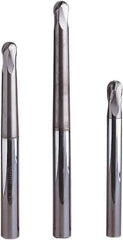 Seco - 6mm Diam, 6mm LOC, 4 Flute Solid Carbide Ball End Mill - MEGA-64 Finish, Single End, 80mm OAL, 6mm Shank Diam, Spiral Flute - Eagle Tool & Supply