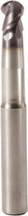 Seco - 4mm Diam, 3.5mm LOC, 2 Flute Solid Carbide Ball End Mill - MEGA-T Finish, Single End, 50mm OAL, 6mm Shank Diam, Spiral Flute - Eagle Tool & Supply