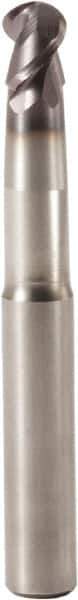 Seco - 10mm Diam, 8.5mm LOC, 2 Flute Solid Carbide Ball End Mill - MEGA-T Finish, Single End, 125mm OAL, 12mm Shank Diam, Spiral Flute - Eagle Tool & Supply