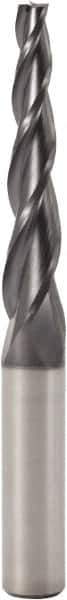 Seco - 3° Taper Angle per Side, 3mm Small End Diam, 30mm LOC, Solid Carbide 3 Flute Tapered Square End Mill - 75mm OAL, 8mm Shank Diam, Spiral Flute, 30° Helix - Eagle Tool & Supply