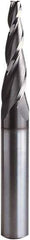Seco - 5° Taper Angle per Side, 10mm Small End Diam, 55mm LOC, Solid Carbide 4 Flute Tapered Square End Mill - 115mm OAL, 20mm Shank Diam, Spiral Flute, 30° Helix - Eagle Tool & Supply