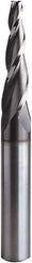 Seco - 5° Taper Angle per Side, 3mm Small End Diam, 28mm LOC, Solid Carbide 3 Flute Tapered Square End Mill - 70mm OAL, 8mm Shank Diam, Spiral Flute, 30° Helix - Eagle Tool & Supply