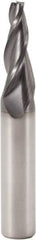 Seco - 7° Taper Angle per Side, 5mm Small End Diam, 28mm LOC, Solid Carbide 3 Flute Tapered Square End Mill - 80mm OAL, 12mm Shank Diam, Spiral Flute, 30° Helix - Eagle Tool & Supply