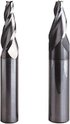 Seco - 10° Taper Angle per Side, 8mm Small End Diam, 32mm LOC, Solid Carbide 4 Flute Tapered Square End Mill - 90mm OAL, 20mm Shank Diam, Spiral Flute, 30° Helix - Eagle Tool & Supply