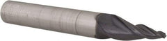 Seco - 11° Taper Angle per Side, 2mm Small End Diam, 20mm LOC, Solid Carbide 3 Flute Tapered Square End Mill - 75mm OAL, 10mm Shank Diam, Spiral Flute, 30° Helix - Eagle Tool & Supply