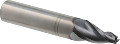 Seco - 11° Taper Angle per Side, 5mm Small End Diam, 20mm LOC, Solid Carbide 3 Flute Tapered Square End Mill - 80mm OAL, 14mm Shank Diam, Spiral Flute, 30° Helix - Eagle Tool & Supply
