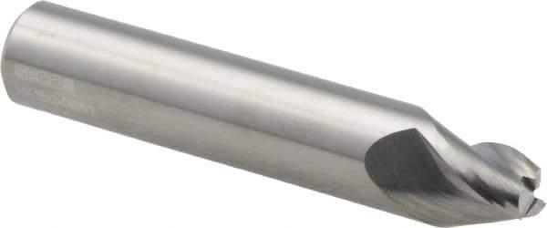 Seco - 15° Taper Angle per Side, 6.5mm Small End Diam, 10mm LOC, Solid Carbide 3 Flute Tapered Square End Mill - 65mm OAL, 12mm Shank Diam, Spiral Flute, 30° Helix - Eagle Tool & Supply