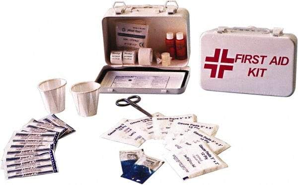 Ability One - 30 Piece, 30 Person, Multipurpose/Auto/Travel First Aid Kit - Metal Case - Eagle Tool & Supply