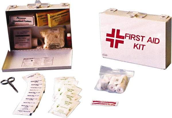 Ability One - 47 Piece, 47 Person, Industrial First Aid Kit - Metal Case - Eagle Tool & Supply