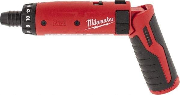 Milwaukee Tool - 4 Volts, Lithium-Ion Battery, Swivel Handle Cordless Screwdriver - 200, 600 RPM, 44 Inch/Lbs. Torque, 2 Speed - Eagle Tool & Supply