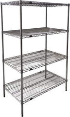 Value Collection - 4 Shelf Wire Shelving Unit - 60" Wide x 24" Deep x 74" High, - Eagle Tool & Supply