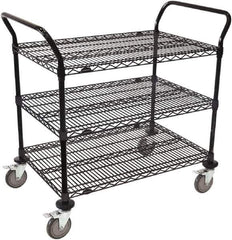 Value Collection - 600 Lb Capacity, 24" Wide x 72" Long x 39" High Wire Cart - 3 Shelf, Steel, Swivel Casters - Eagle Tool & Supply