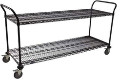 Value Collection - 600 Lb Capacity, 24" Wide x 60" Long x 39" High Wire Cart - 2 Shelf, Steel, Swivel Casters - Eagle Tool & Supply