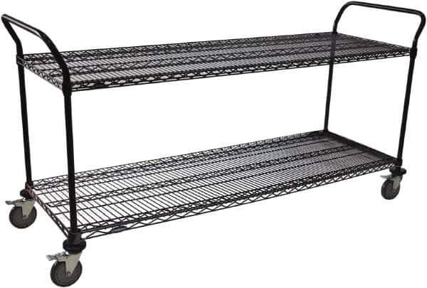 Value Collection - 800 Lb Capacity, 24" Wide x 36" Long x 39" High Wire Cart - 2 Shelf, Steel, Swivel Casters - Eagle Tool & Supply